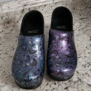 Dansko Clogs Multi Raindrop Design